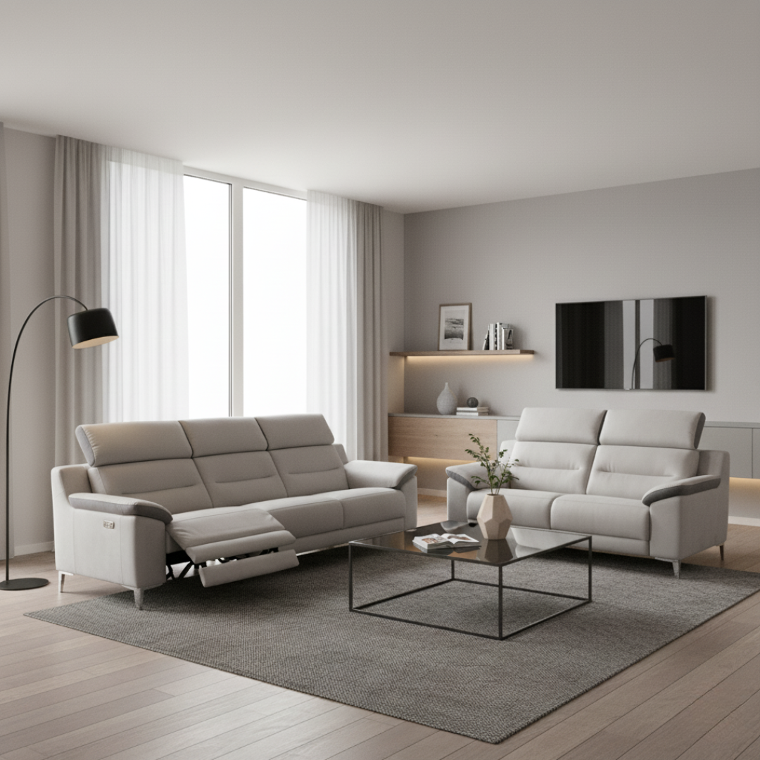 Coppia divani Egeo ghiaccio recliner aperto